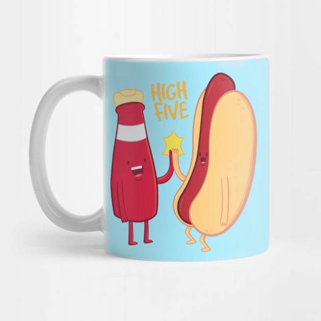 Ketchup & Hot Dog High Five by Digster